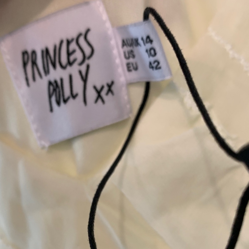 Princess Polly Cream Ruffle Mini-knee dress sleeveless - Picture 2 of 5